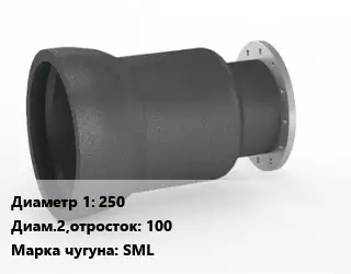Переход чугунный 250х100 Марка: SML